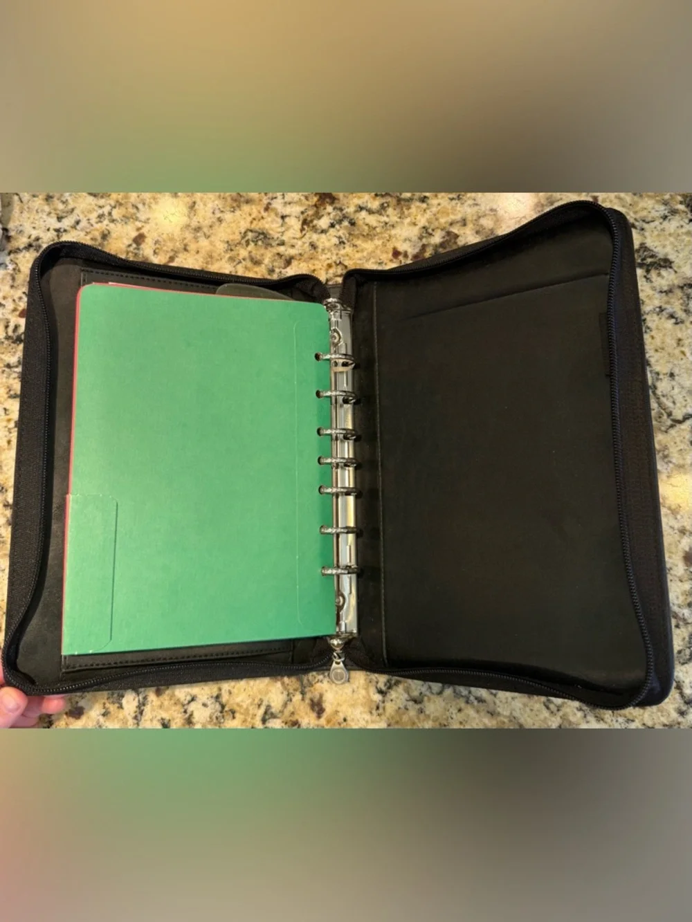 Franklin Covey Black Signature Leather Zipper Planner Binder